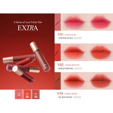 BBIA Last Velvet Lip Tint sävysarja EXTRA sävyt V01-V04