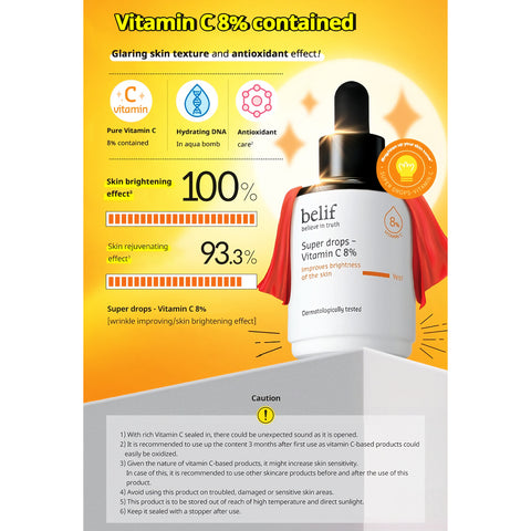 Belif Aqua Bomb Super Drops Serum Vitamin C 8% info