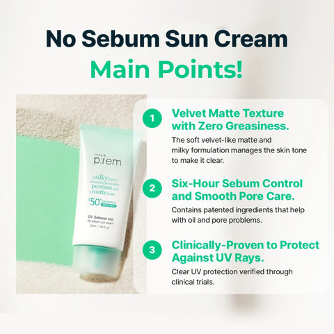 [Make P:rem] UV Defense Me No Sebum Sun Cream