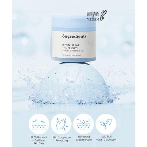 Ongredients Revitalizing Toner Pads tuotekuva ja info