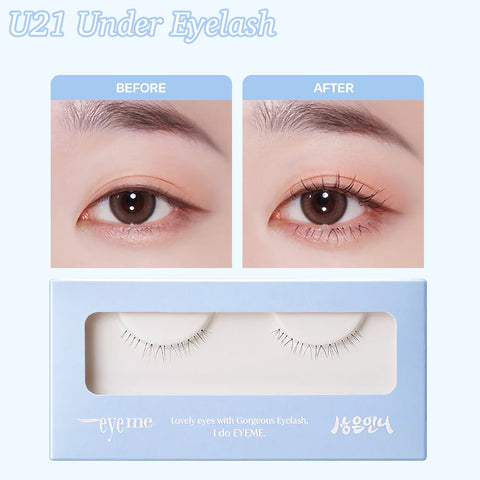 Piccasso Eyeme x Makeup Artist Collaboration Eyelash U21 Under Eyelash ripset ennen ja jälkeen